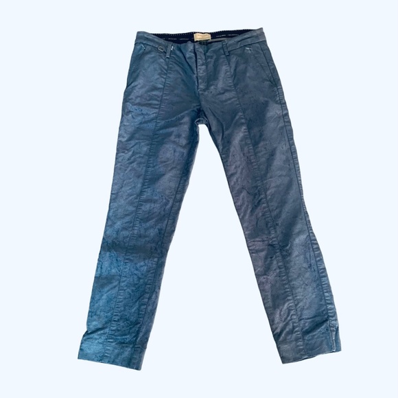 Anthropologie The Essential Slim Trousers in Sky Blue Velvet Size 2 - Picture 2 of 9